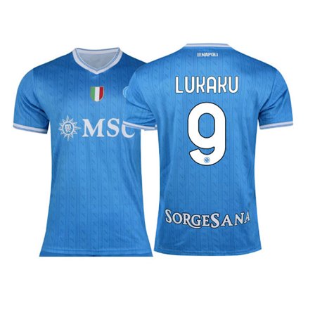 25-26 S.S.C. Napoli Hjemme NR. 9 LUKAKU Træningsfodbold T-shirt S-2XL