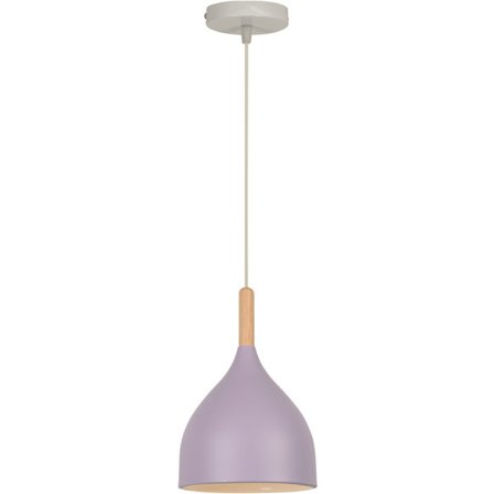 Modern takpendel i metall och trä, justerbar ljuskrona i lila