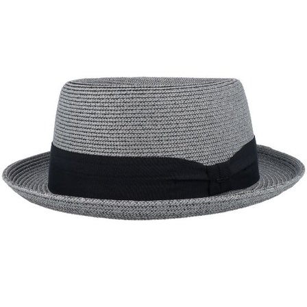 Bailey - Grå traditionalbeanie Hatt - Waits Graphite Pork Pie Straw Hat @ Hatstore