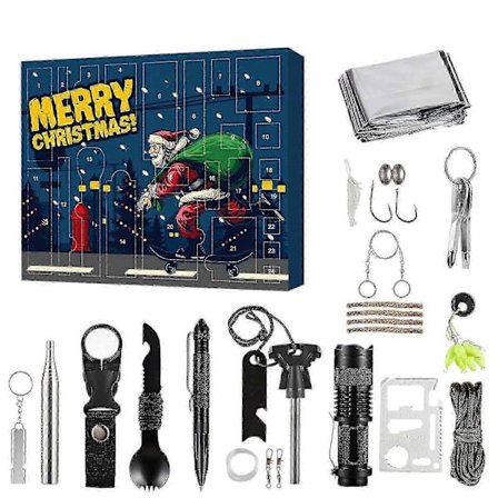 Overlevelsessæt Julekalender Overlevelsesværktøjer Julekalender Til Voksen Teenager 24 Dage Jule Nedtælling Overraskelsesgave (fpk28)