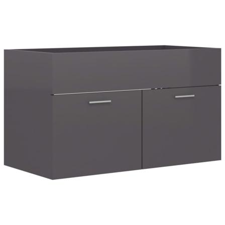 Vidaxl Tvättställsskåp Grå Högglans 80x38,5x46 Cm Konstruerat Tr Grå