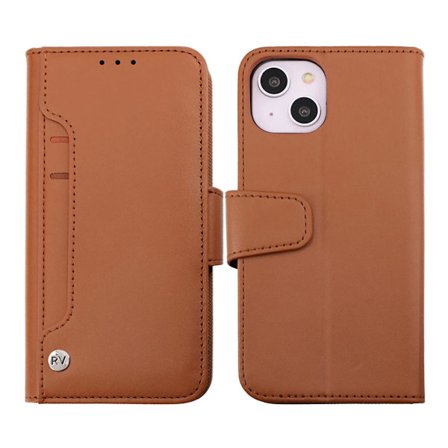 iPhone 14 Plånboksfodral Extra Kortfack Rvelon - Brun