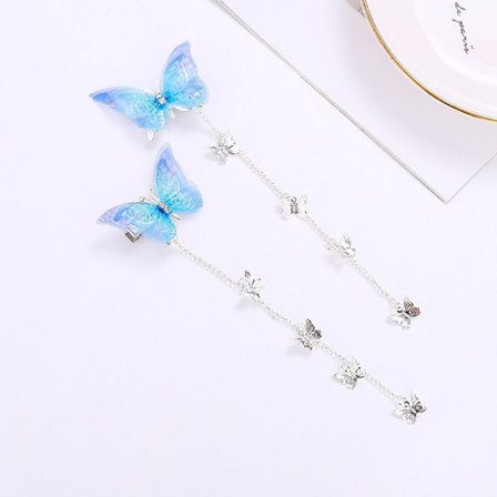 1pari Butterfly Hairpin Tupsuhiusklipsi SININEN