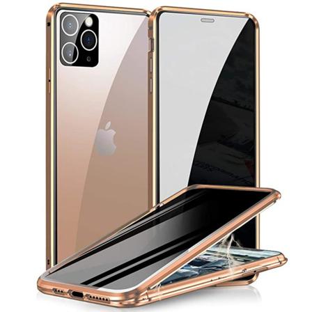 Iphone 12 Pro Max - Skyddande Magnetiskt Dubbelskal Guld