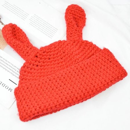 Kaninhatt Utan Brätte RÖD röd