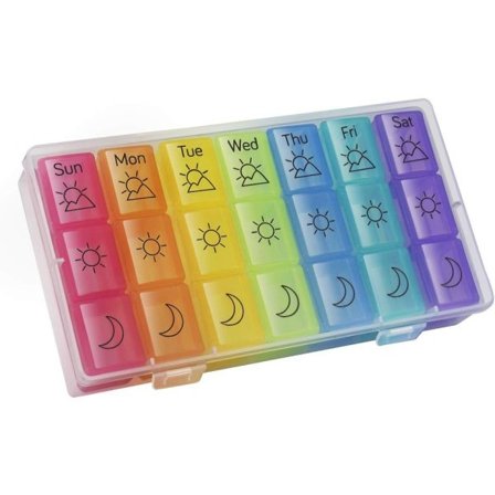 IC Uge-Pilleboks 3 gange om dagen Pilleæske 7 Dages Pilleholder Store Rum Fugtsikker Etui