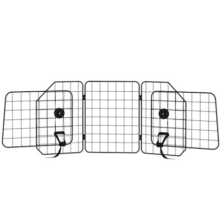 Hundevagt bil universal bagagerumsgitter hundevagt skillevæg justerbar stål sort 93-150 x 42 cm