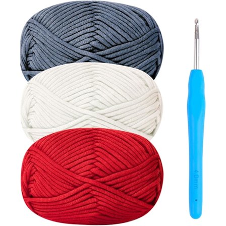 Tykt Garn for Hekling Bomullsgarn for 4 x 100g for Nybegynnere Hekleull Strikkegarn