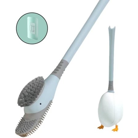 Toalettbørste og holder - Unikt formet rengjøringsbørste for bad, toaletter, vasker, flisvegger og gulv