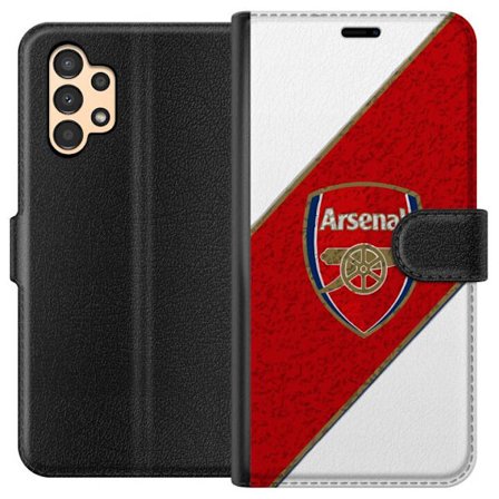 Kompatibelt Plånboksfodral till Samsung Samsung Galaxy A13 Moschino Toy teddybjörn med enkel tecknad design, brun björn med vit tröja och tydlig l