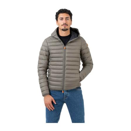 Save The Duck, Bomber Jackets Grijs, Heren, Maat:L,lycra,Ritsen