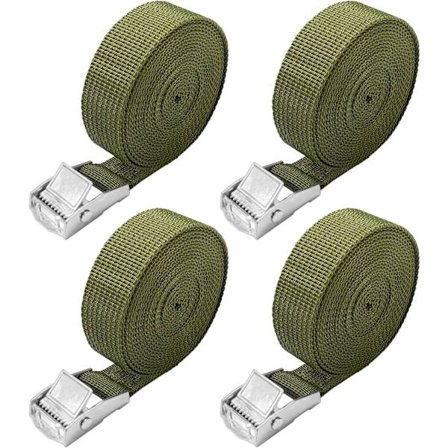 NineClouds Spännband - Krokformade spännband med spännen för motorcykelspännband, robusta spännband för lastsäkring - 2 meter - 4-pack