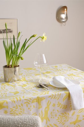 Jotex - Bloom Vannavstøtende Duk Gul/hvit - SPRING - Kjøp Duker hos Jotex