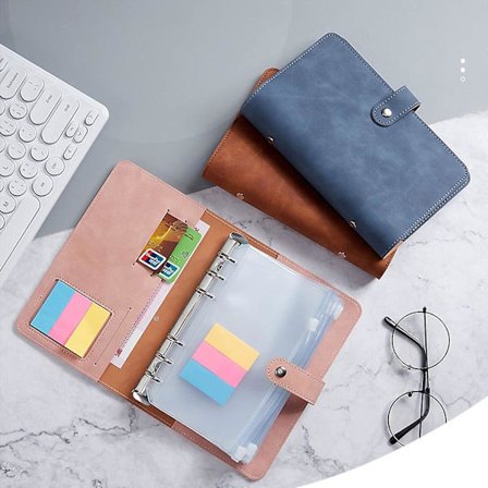 Budsjettperm med glidelås kontantkonvolutter utgiftsbudsjettark regningsperm pengespareperm notatbok med 12 permrom