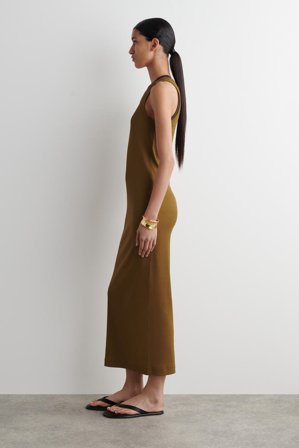 COS Women's Abito A Tubino A Coste in Beige