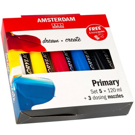 Amsterdam Peinture acrylique Primary Set + embouts