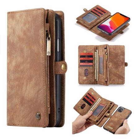 CaseMe iPhone 11 fodral med blixtlås - Brun