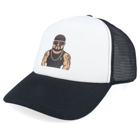 Iconic - Svart trucker Keps - Ibiza Final Boss Foam Black/White Vintage Trucker @ Hatstore