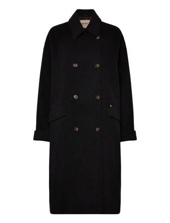 Mmvenice Wool Coat Outerwear Coats Winter Coats Svart MOS MOSH*Betinget Tilbud
