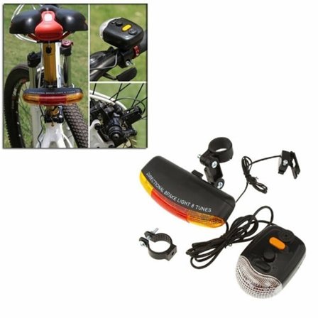 Mångsidiga mountainbike blinkers + cykel bakljus + Horn One Size One Size