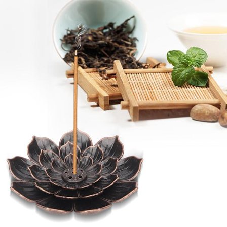 3-pack Rökelsebrännare Luftrening Konisk Lotus Rökelsepinne Rökelsehållare med Askkopp för Te Rum Yoga Rum