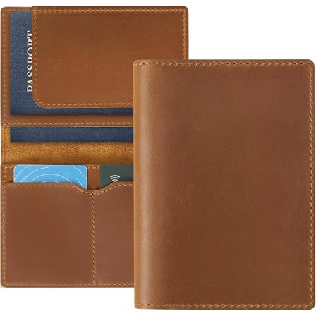 Lærpassholder, Håndlaget Passdeksel, Reiseveskedeksel for Menn og Kvinner, Lærreisedokumenter