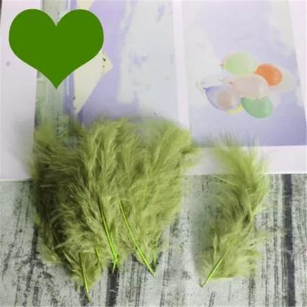 Högkvalitativa fluffiga kalkonmaraboufjädrar 10-15 cm för smyckestillverkning, dekoration, bröllopstillbehör och fjäderhantverk Army green 50 pcs