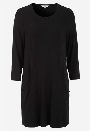Cellbes of Sweden - Jerseytunika med lommer i svart / ensfarget for damer i størrelse 38/40