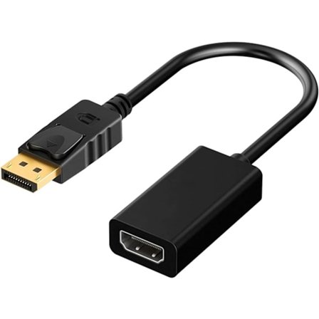 DisplayPort till HDMI-adapter, DP hane till HDMI hona, 1080P 4K-upplösningsomvandlare (svart)