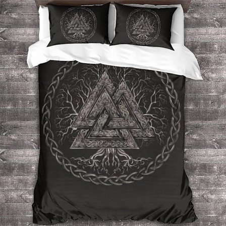 ARIJORJA Viking Dynebetræk 3D Livets træ Trykt Sengetøj Quilt Livets træ Dynebetræk med Lynlåslukning Blød Mikrofiber Dobbelt