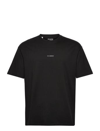 Slhloosehankie Ss O-Neck Tee Ex T-shirt Sort Selected Homme