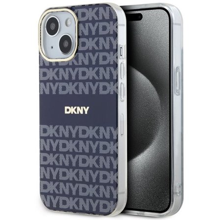 DKNY IML Mono & Stripe MagSafe-etui for iPhone 15 / 14 / 13 - blå