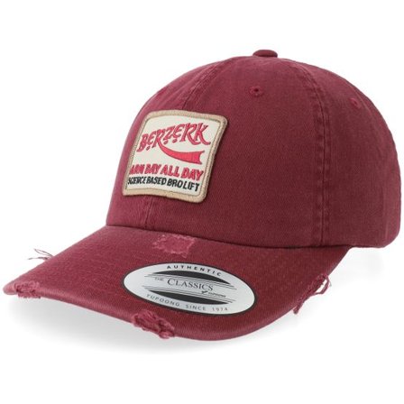 Berzerk - Röd unconstructed Keps - Arm Day All Day Red Destroyed Dad Cap @ Hatstore