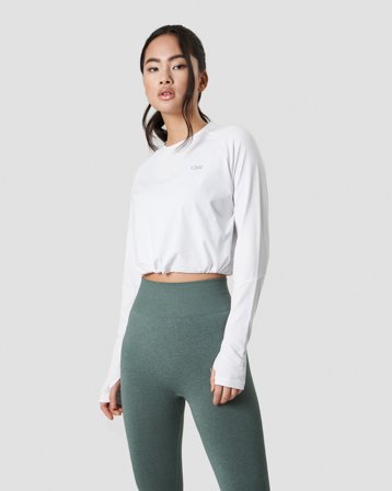 ICANIWILL - Define Cropped Adjustable Long Sleeve White - Oberteile - Damen - ICIW