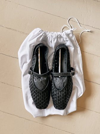 NA-KD Ballerines en cuir tressé - Chaussures Plates - Noir - EU 37