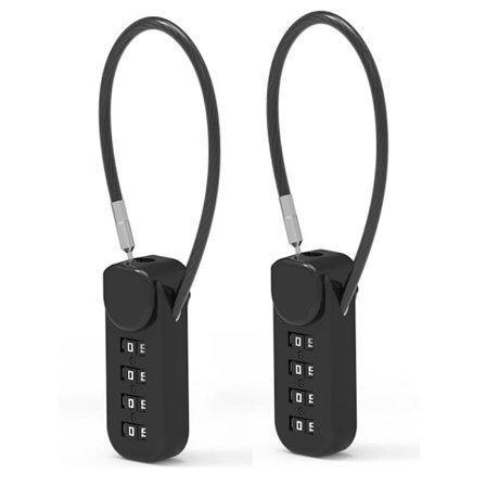 4-cifret kombinationslås, kombinationskabellås med kombination, bagage, kuffert, fitnessskab, rygsæk lynlås