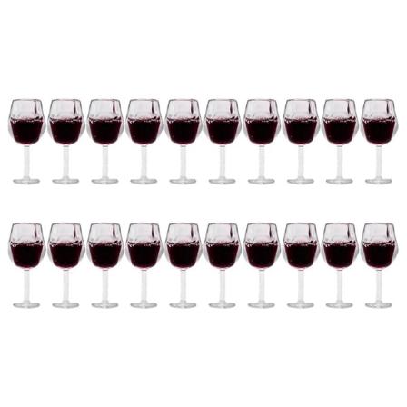 20 stk Miniatyr Vinglass Champagnekopp Miniatyr Beger Dukkehus Tilbehør Mørk Rød 1.9X0.9X0. Dark Red 1.9X0.9X0.9CM