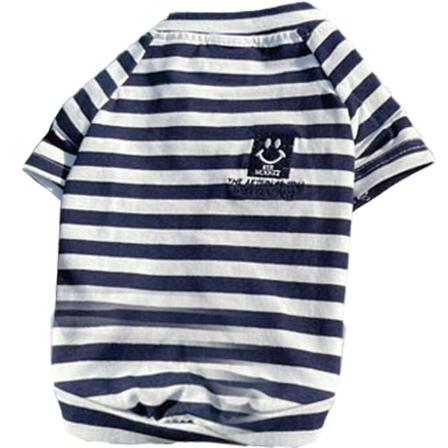 Randig hundskjorta i bomull för stora hundar, stretchig andas Mjuk Lättvikt Cool Pet T-shirt XL