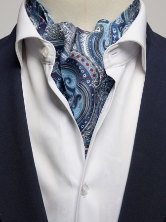 John Henric Men's Blauer Seiden Krawattenschal Paisley Size Onesize