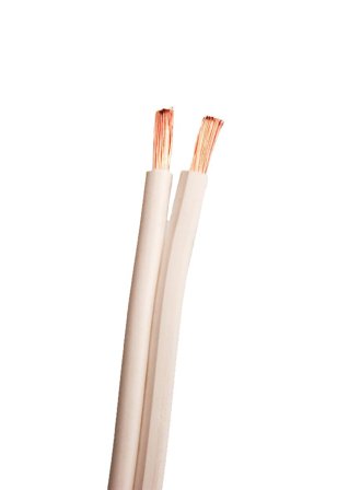 SUPRA 4866610 Høyttalerkabel 0,127 mm, syrefrie kobberkardeler 2 x 1,6, hvit, 1 m, Stikkontakter & kabler