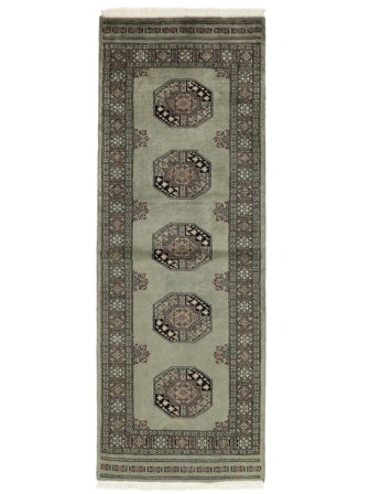77X211 Tapis Pakistan Boukhara 3Ply D'orient De Couloir Vert Foncé/Noir (Laine, Pakistan) Carpetvista