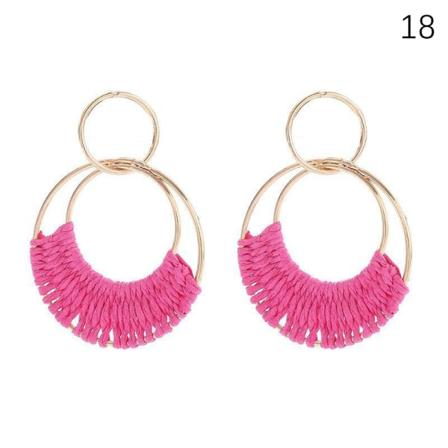 Barbie Rosa örhängen Rose Red Geometriska mångsidiga örhängen Holi 18