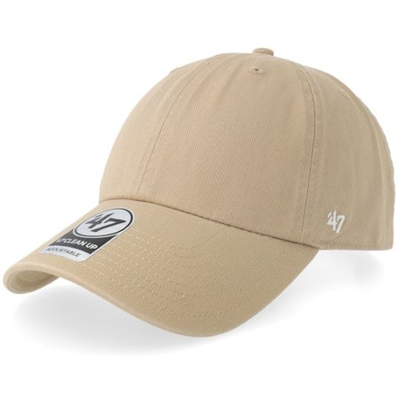 47 Brand - Beige unconstructed Caps - Blank 47 Clean Up Khaki Dad Cap @ Hatstore