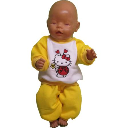 Gul/vit Joggingdress Med Nyckelpigamotiv Till Baby Born Gul/vit Nyckelpiga
