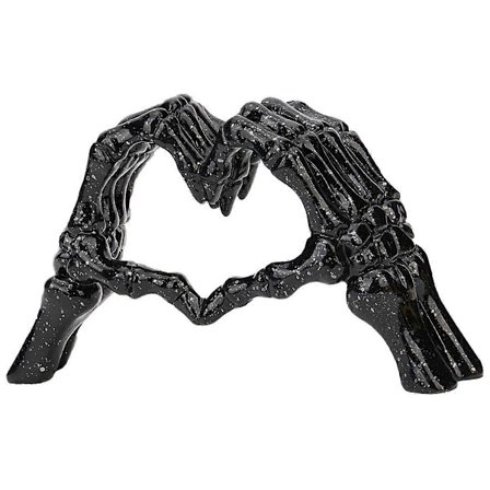 Dekor til stue, soverom, bokhylle, kaffebord, Resin Hjertehender Skulptur, Horror Finger Hjemmeaksenter Svart