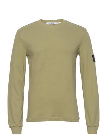 Monologo Badge Waffle Ls Tee Green Calvin Klein Jeans