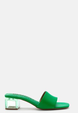 Bianco Foxy Square Mule Green Pop Sko