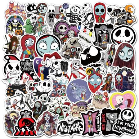 Painajainen Ennen Joulua Halloween-Tarrat 50 Pakkaus, Ihanat Vedenkestävät Vinyyli Tarrat Kannettavalle Tietokoneelle, Vesi Pulloille, Kitaralle, 