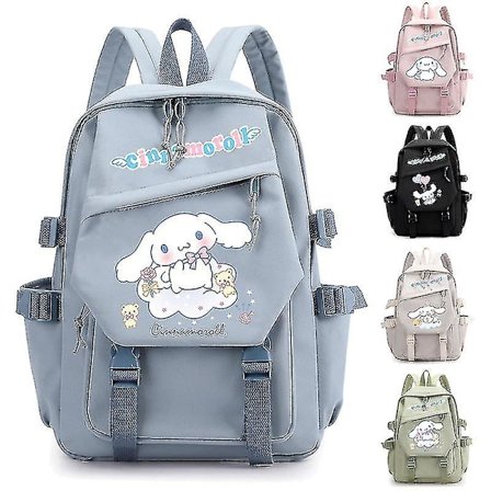 Anime Sanrio Plyschleksak Cinnamoroll Ryggsäck Barn Flicka Pojke Svart Blå Skolväska Kawaii Student Skolväska Dator Bra Present