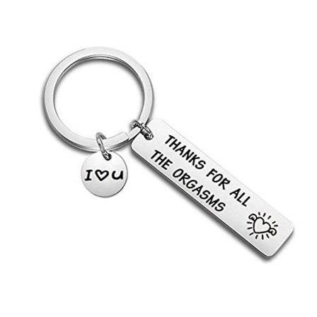 Tak for alle de klimakser, du har givet mig. Nøglering i rustfrit stål, nøglekæde, legetøjsvedhæng, Valentinsdagsgave til par.